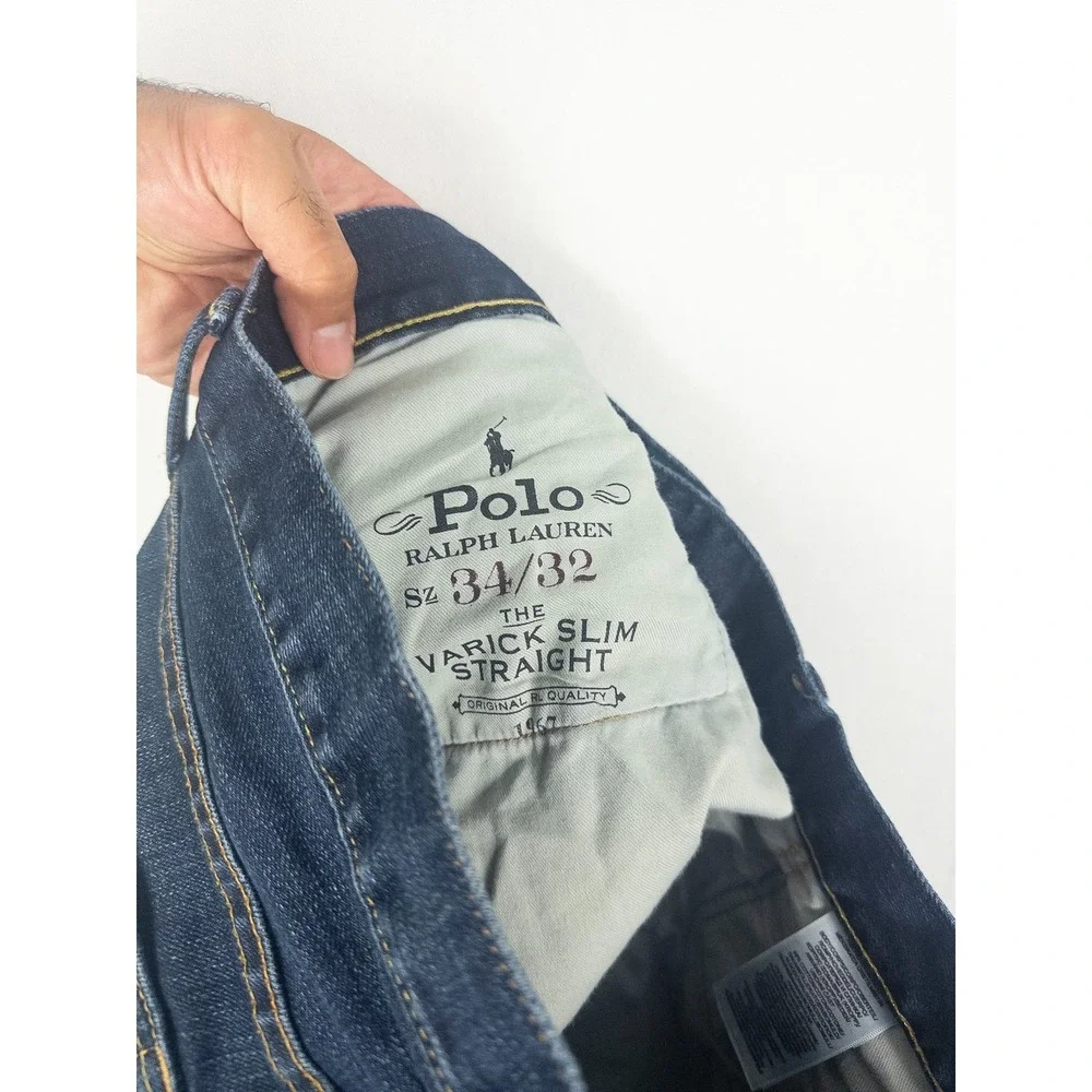 Polo Ralph Lauren Varick Slim Straight Leg Jeans Mens 34x32 (32x30) Medium Wash